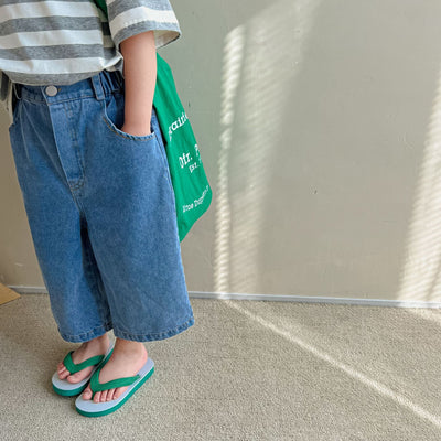 بنطلون جينز واسع الساق على طراز جديد للأطفال - سوق وان جملة