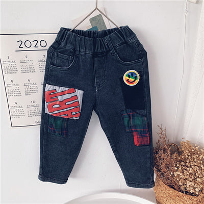 سراويل جينز متوسطة وصغيرة للأطفال غير الرسمية - سوق وان جملة