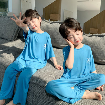 ملابس منزلية للأولاد بيجاما متوسطة وكبيرة ملابس فضفاضة للأطفال - سوق وان جملة