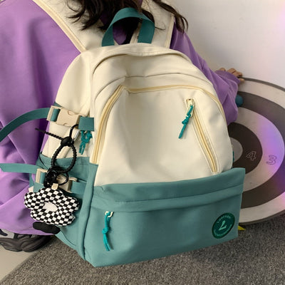 حقيبة مدرسية ذات سعة كبيرة للطلاب، حقيبة ظهر متعددة الاستخدامات وبسيطة - سوق وان جملة