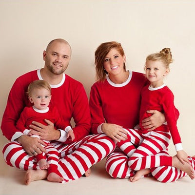 بيجامة عيد الميلاد مخططة للعائلة - سوق وان جملة