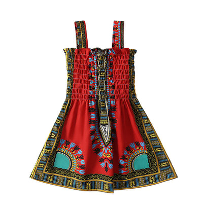 فستان بحمالات بوهيمي للفتيات للاطفال - سوق وان جملة