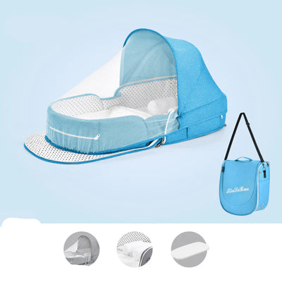 سرير أطفال متعدد الوظائف قابل للطي، غطاء حماية من الشمس والباعوض - سوق وان جملة