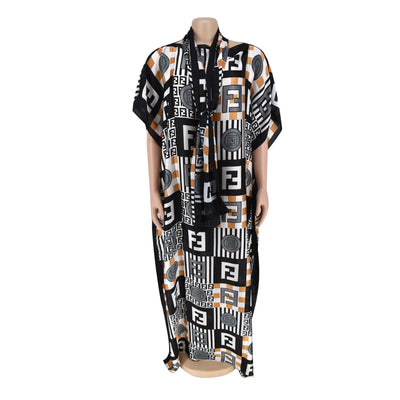 فستان حريري صيفي مطبوع بمقاسات كبيرة للنساء - سوق وان جملة