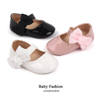 حذاء طفل صغير لطيف من جلد براءة الاختراع من Bowknot من 0-1 سنة أحذية طفل عمرها الربيع والخريف - سوق وان جملة