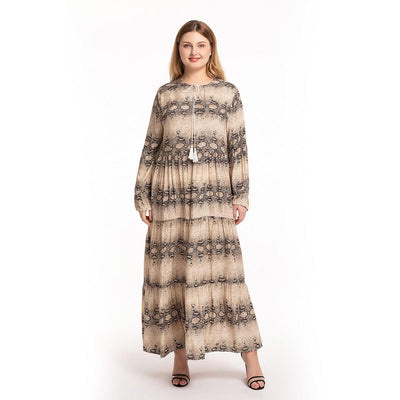 فستان السيدات العصري بطبعة الفهد من القطن الناعم - سوق وان جملة